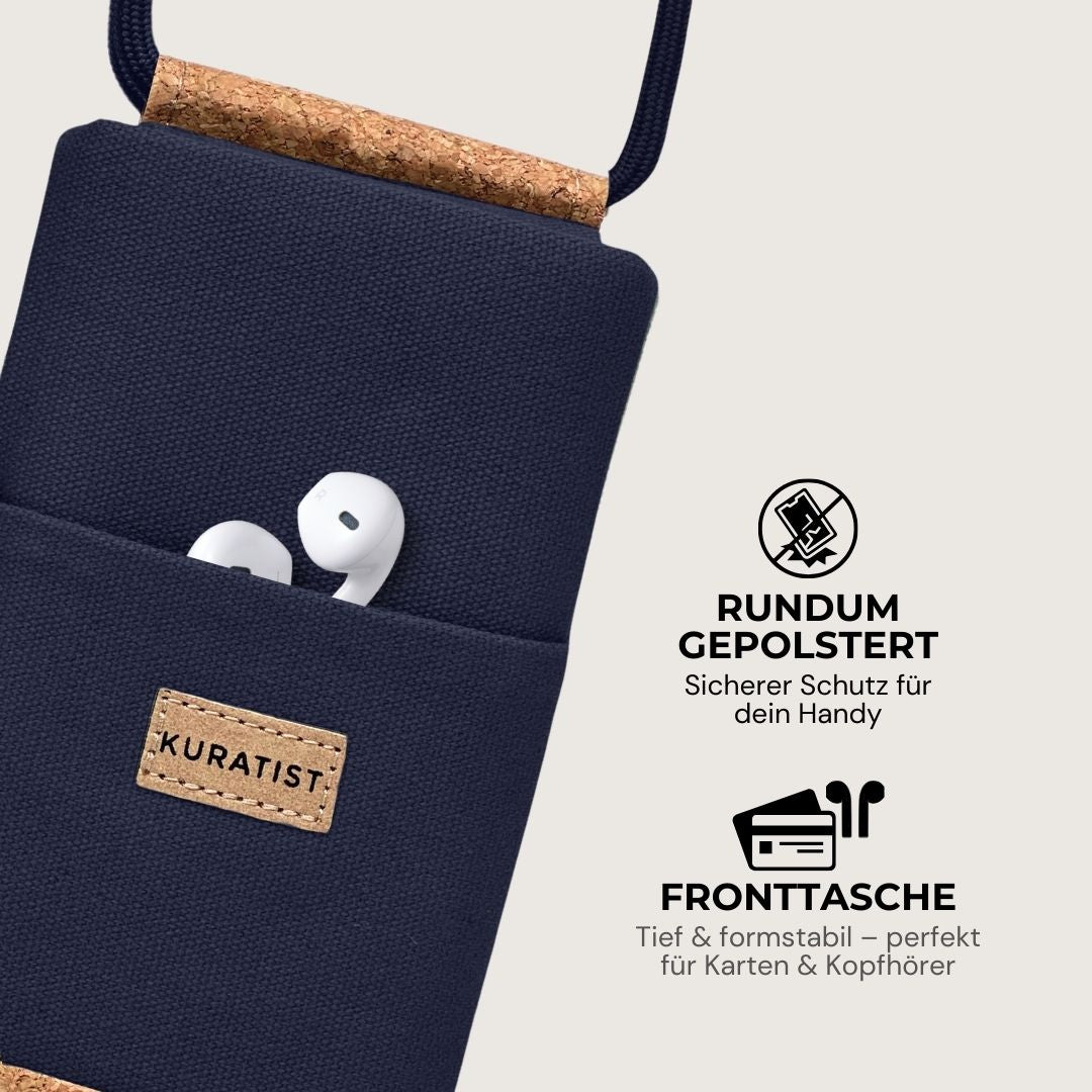 NELA Handytasche zum Umhängen - Handytasche zum Umhängen - Evening Blue Cork - Kuratist