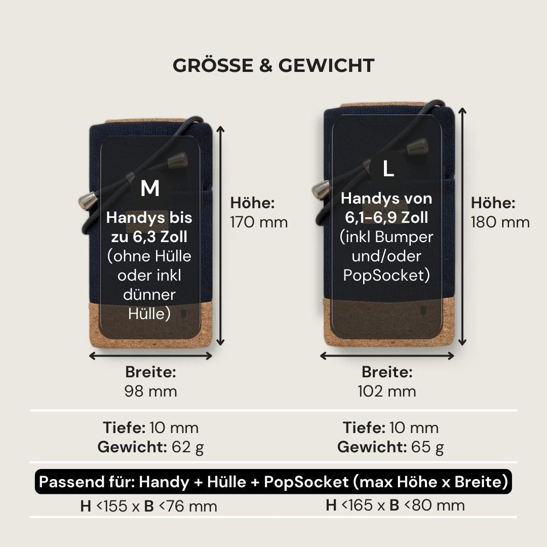 NELA Handytasche zum Umhängen - Handytasche zum Umhängen - Black Cork - Kuratist