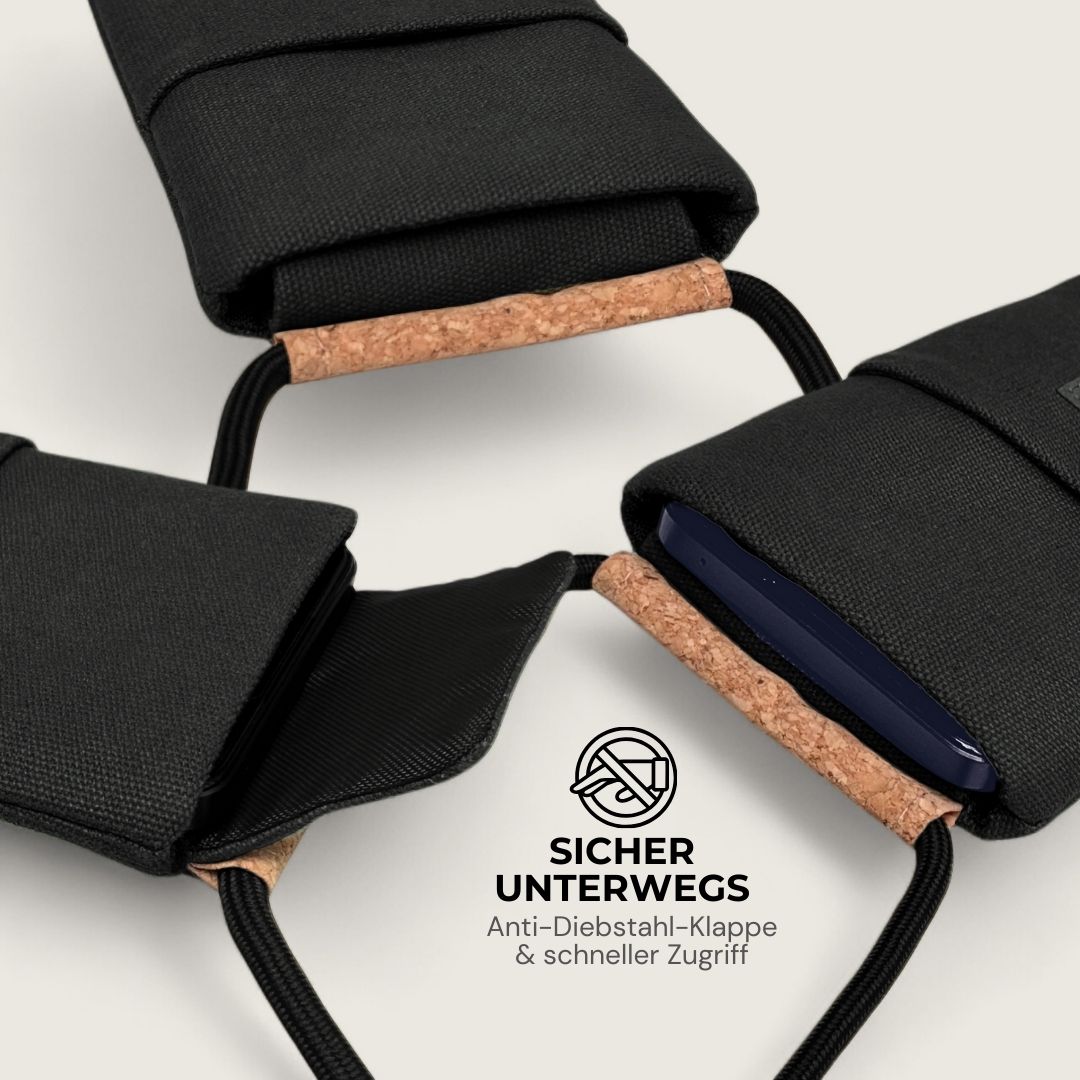 NELA Handytasche zum Umhängen - Handytasche zum Umhängen - Black Cork - Kuratist
