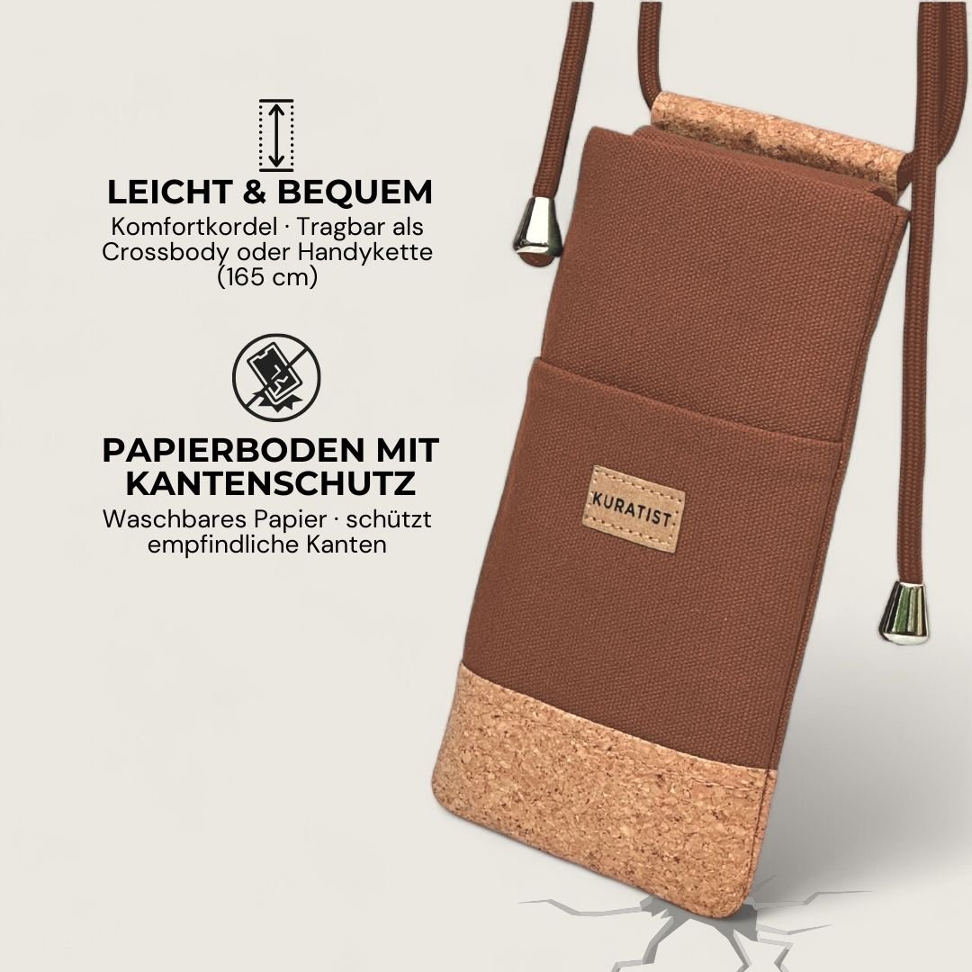 NELA Handytasche zum Umhängen - Handytasche zum Umhängen - Caramel Cork - Kuratist