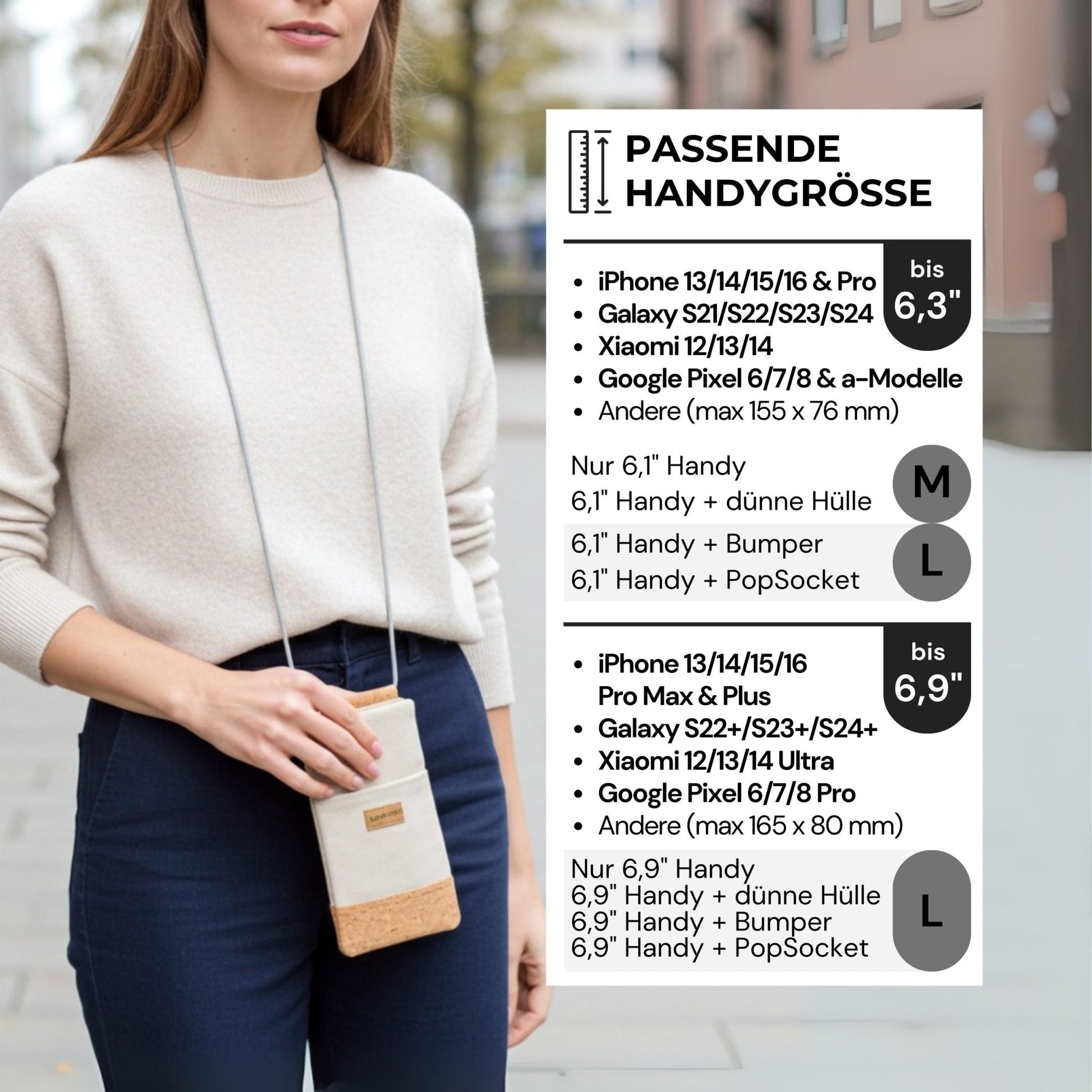 NELA Handytasche zum Umhängen - Handytasche zum Umhängen - Ecru Cork - Kuratist