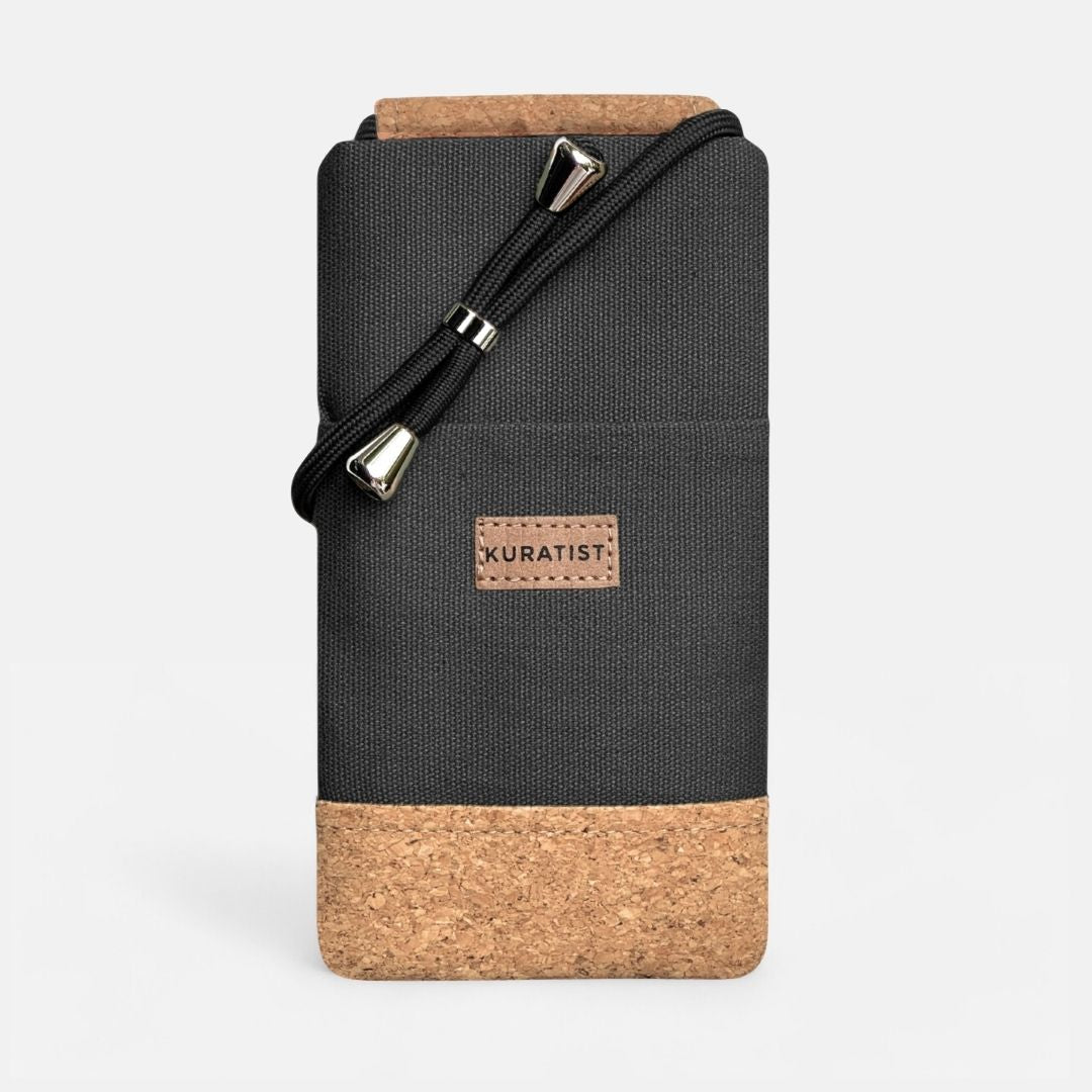 NELA Handytasche zum Umhängen - Handytasche zum Umhängen - Warm Charcoal Cork - Kuratist
