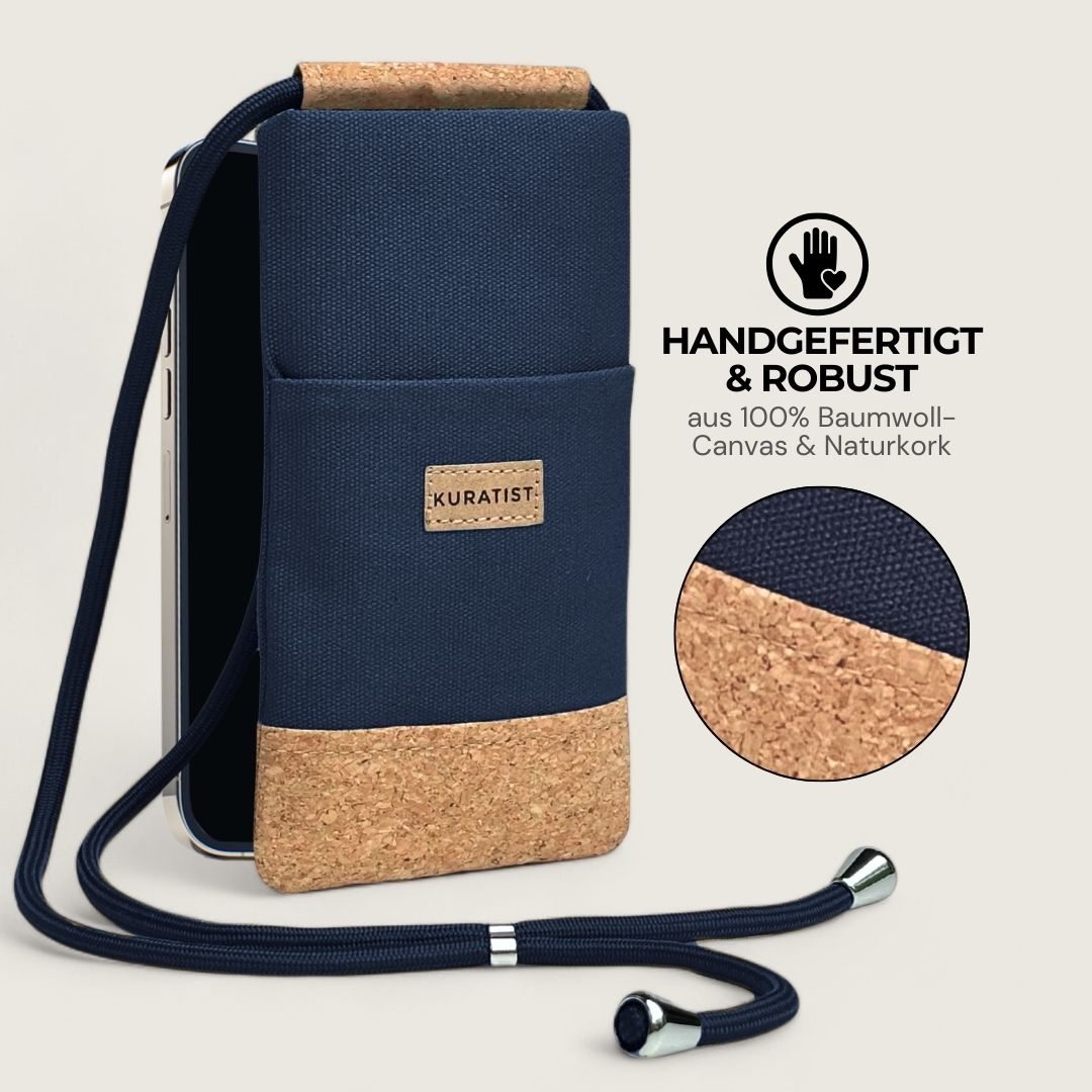 NELA Handytasche zum Umhängen - Handytasche zum Umhängen - Evening Blue Cork - Kuratist