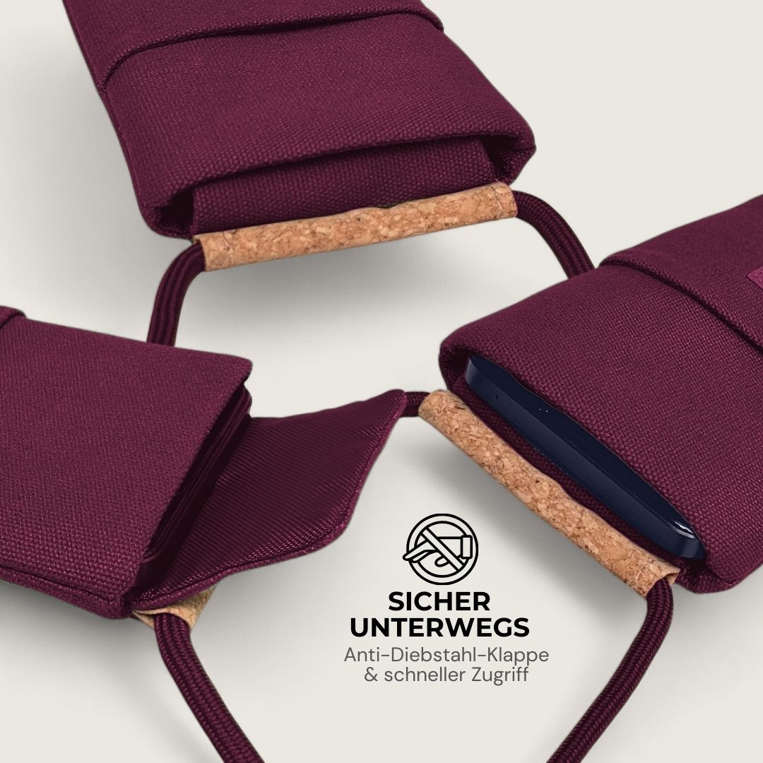 NELA Handytasche zum Umhängen - Handytasche zum Umhängen - Berry Cork - Kuratist