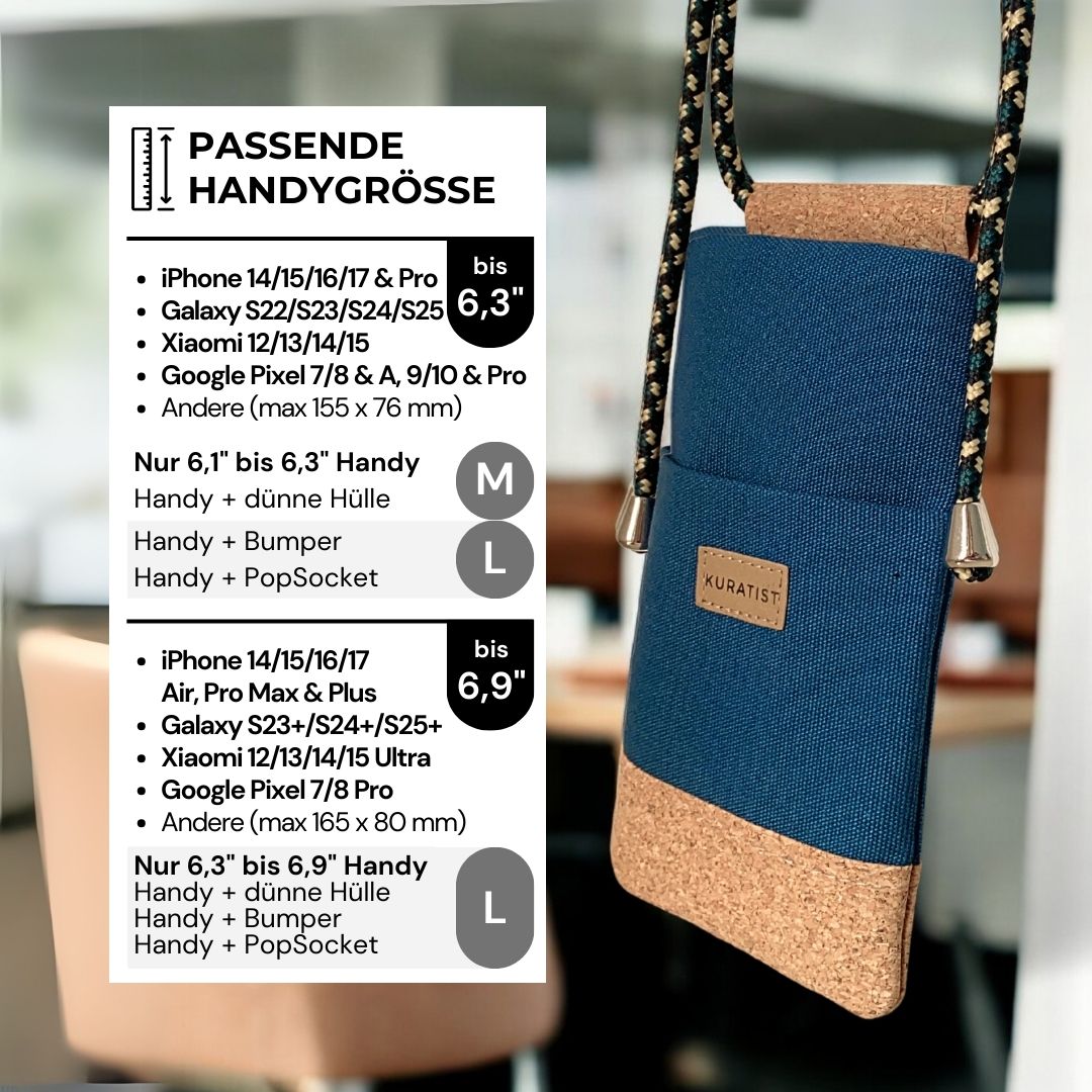 NELA Handytasche zum Umhängen - Handytasche zum Umhängen - Teal Cork - Kuratist