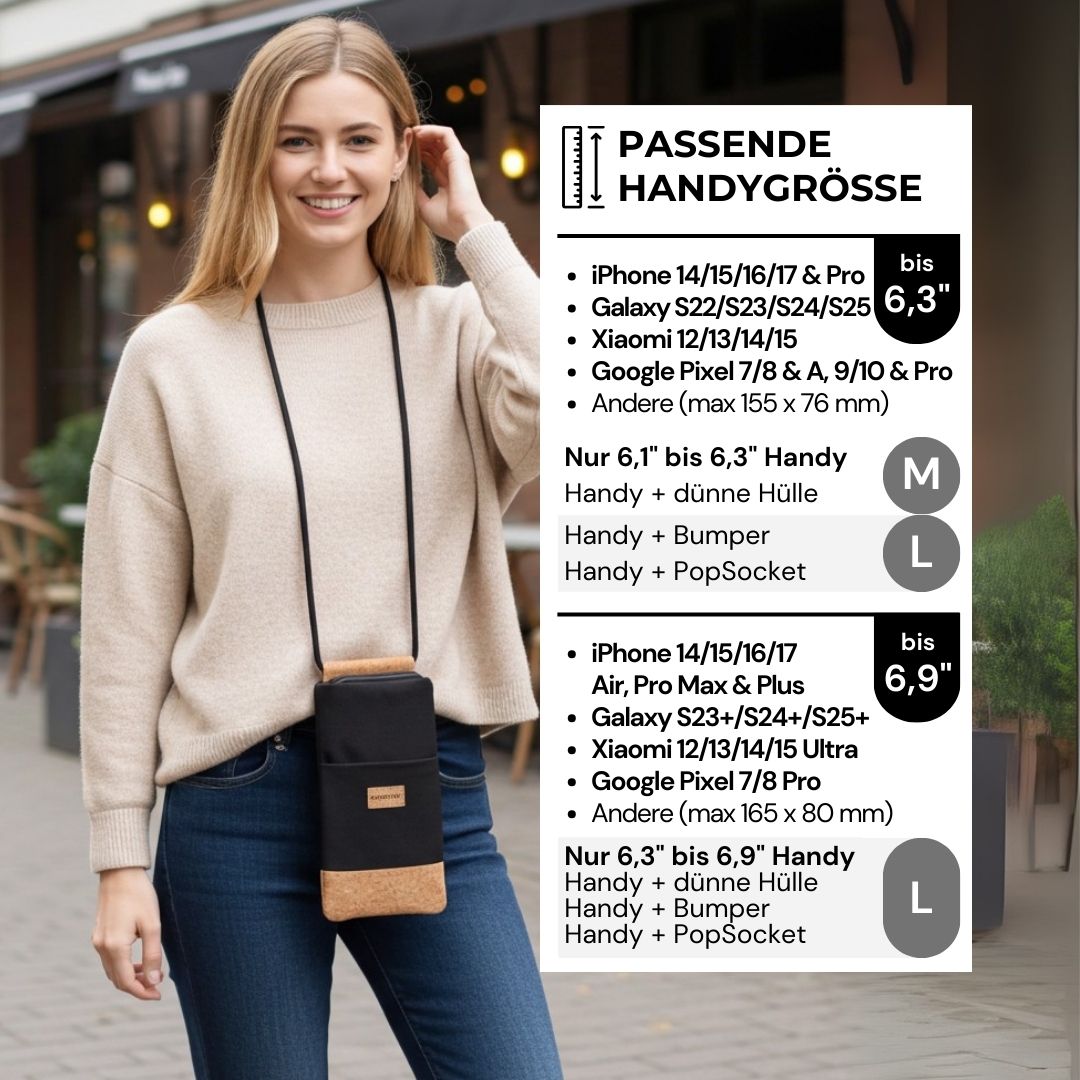 NELA Handytasche zum Umhängen - Handytasche zum Umhängen - Black Cork - Kuratist