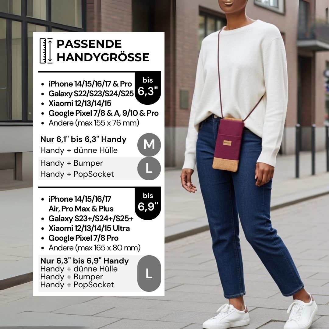 NELA Handytasche zum Umhängen - Handytasche zum Umhängen - Berry Cork - Kuratist