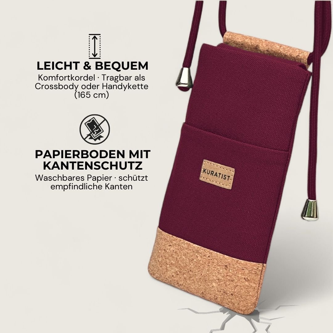 NELA Handytasche zum Umhängen - Handytasche zum Umhängen - Berry Cork - Kuratist