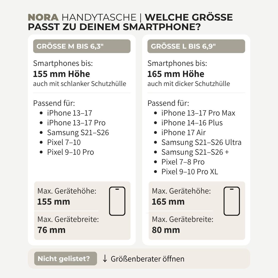 NORA Premium Handytasche mit Klappe - Handytaschen - Vegan Black - Kuratist