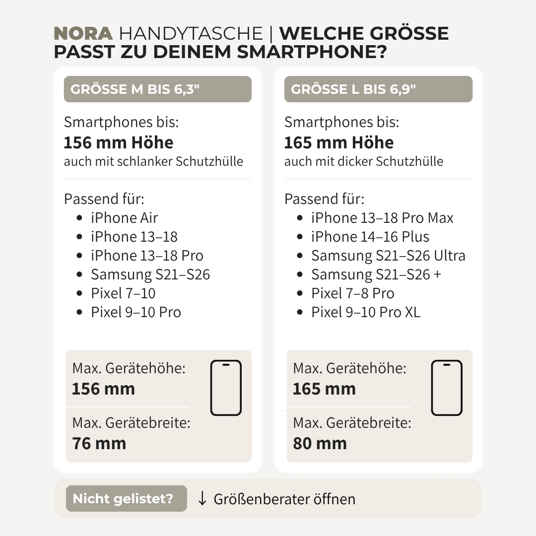 NORA Premium Handytasche mit Klappe (Vegan) - Handytaschen - Carbon Black Fine Grain - Kuratist