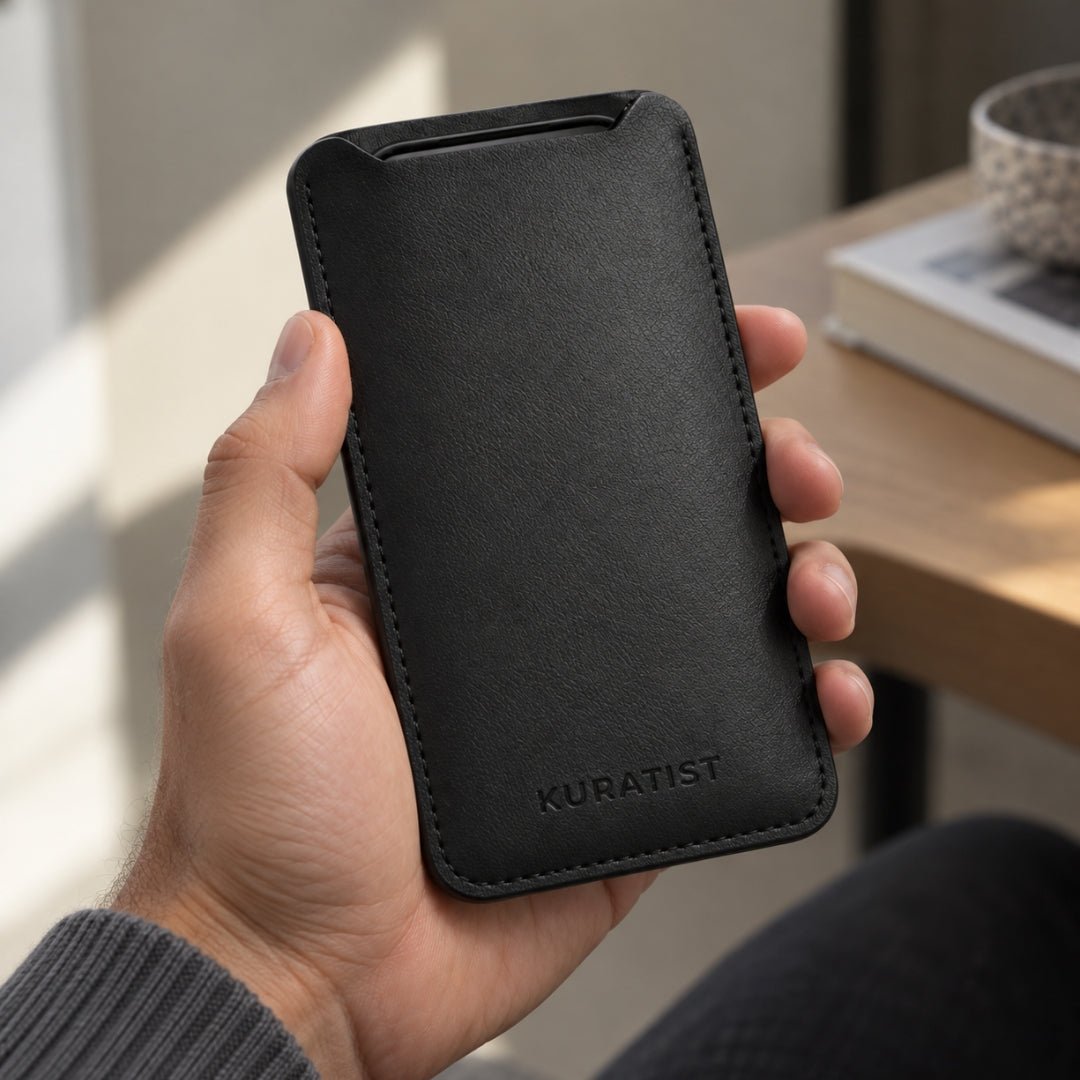 NORA Premium Handytasche (Vegan) - Handytaschen - Carbon Black Fine Grain - Kuratist