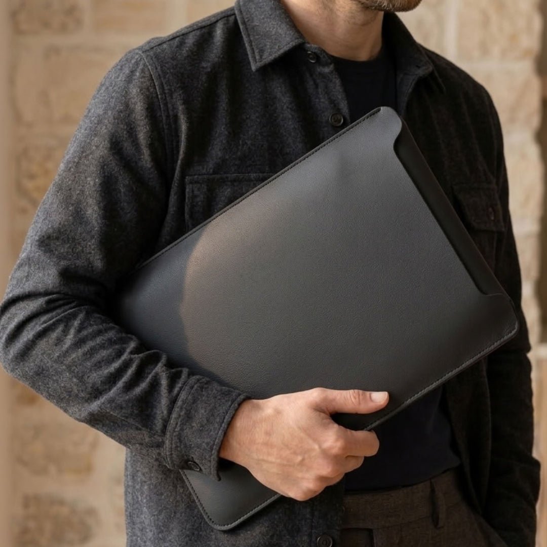 NORA Premium Laptophülle (Vegan) - Laptophüllen - Carbon Black Fine Grain - Kuratist