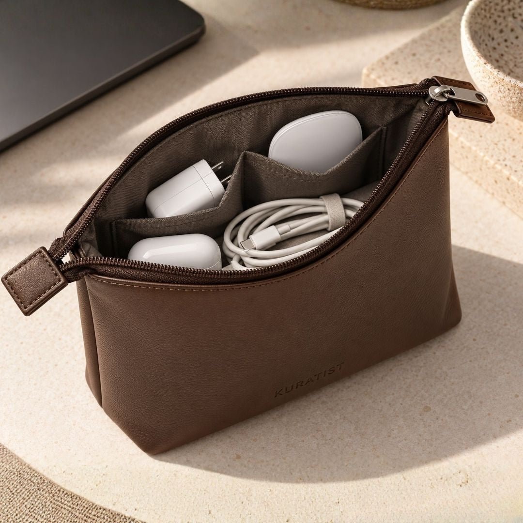 NORA Premium Tech-Organizer (Vegan) - Zubehör Taschen - Coffee Brown Fine Grain - Kuratist