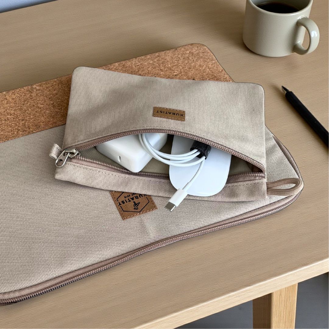 RIKKE Zubehör Tasche, M - Zubehör Taschen - Ecru - Kuratist