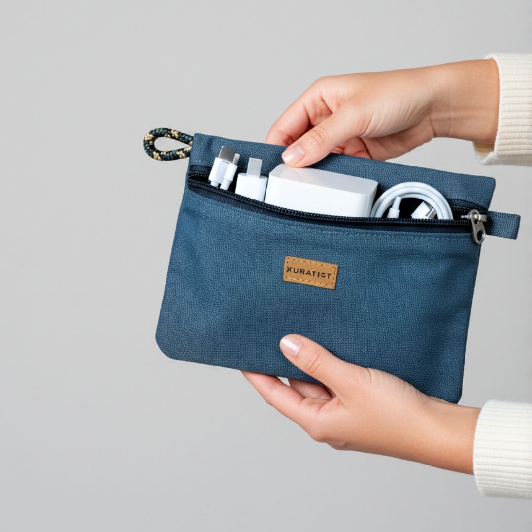 RIKKE Zubehör Tasche, M - Zubehör Taschen - Teal - Kuratist