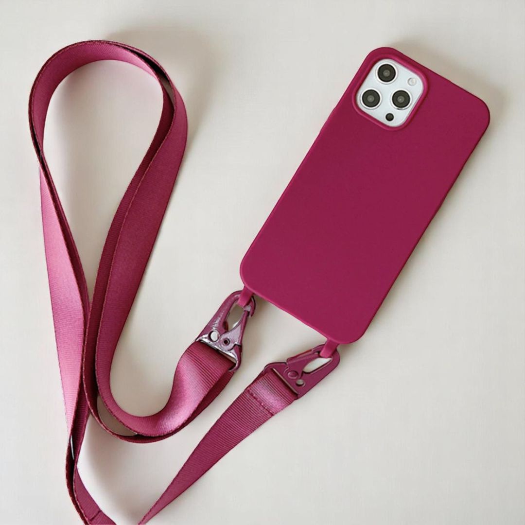 VERA iPhone Handyhülle zum Umhängen - Handyhüllen mit Band - Red Berry - Kuratist